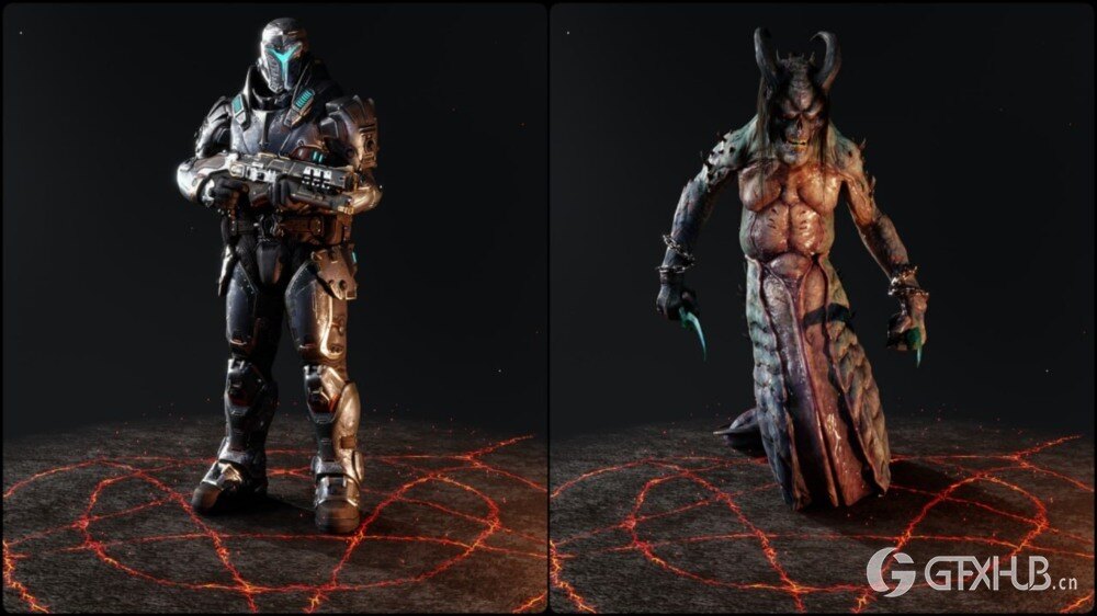 《毁灭战士：黑暗时代》Blender 3d模型角色合集