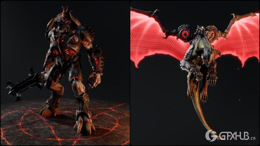 《毁灭战士：黑暗时代》Blender 3d模型角色合集