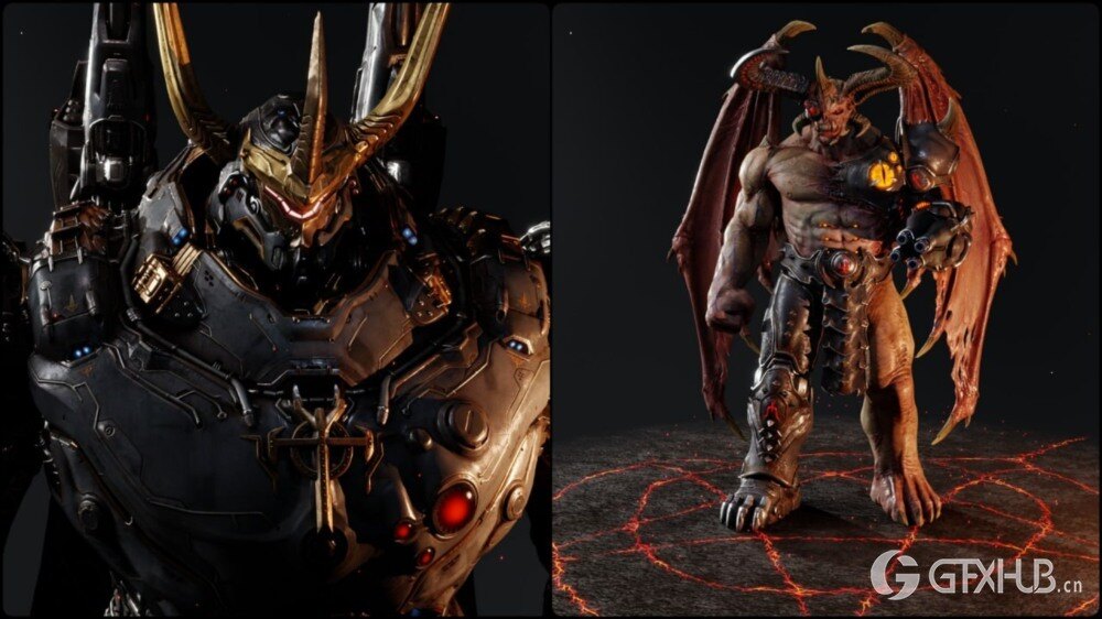 《毁灭战士：黑暗时代》Blender 3d模型角色合集