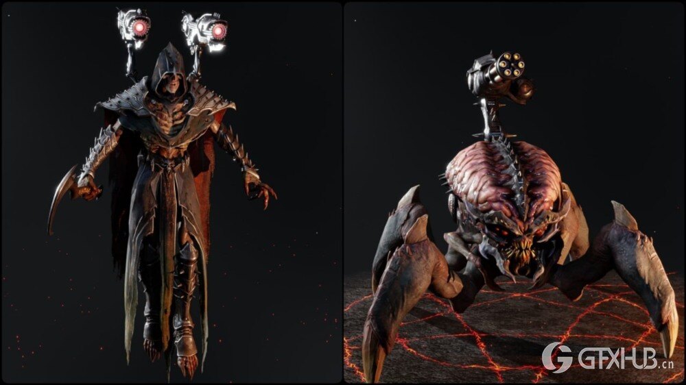 《毁灭战士：黑暗时代》Blender 3d模型角色合集