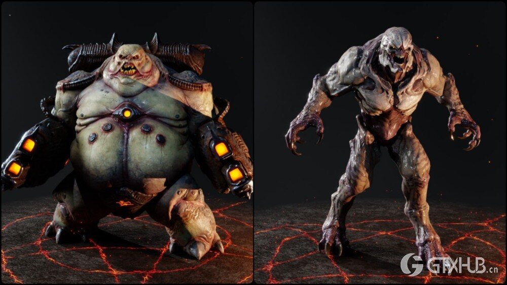《毁灭战士：黑暗时代》Blender 3d模型角色合集