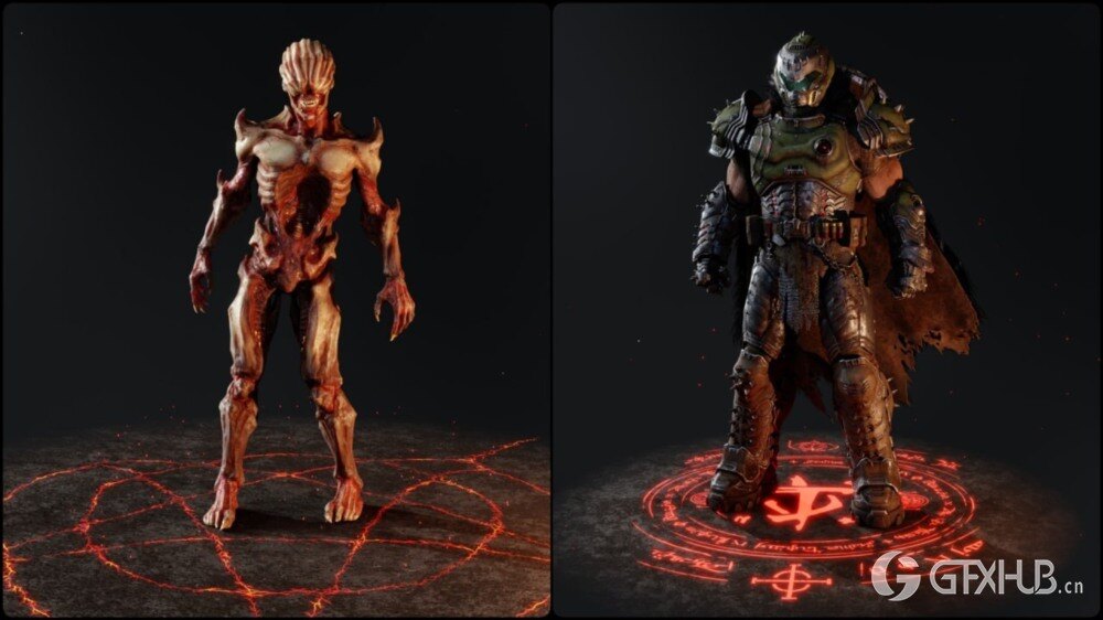 《毁灭战士：黑暗时代》Blender 3d模型角色合集