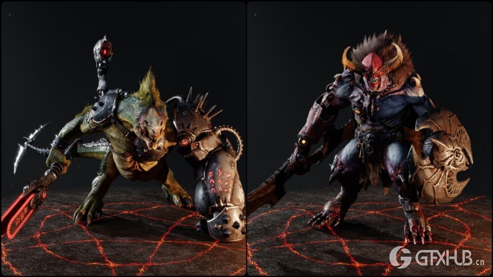 《毁灭战士:黑暗时代》Blender 3d模型角色合集
