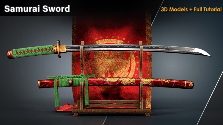 Blender 武士刀建模、贴图、光影和渲染完整教程+3D模型 - GFXHUB