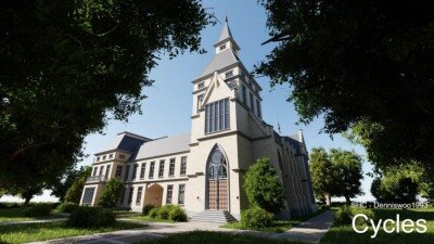 Blender Eevee 和 Cycles 的经典庄园/城堡/宅邸内部模型