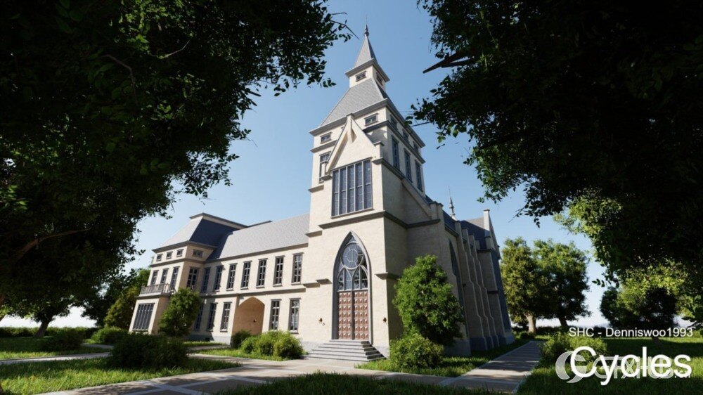 Blender Eevee 和 Cycles 的经典庄园/城堡/宅邸内部模型