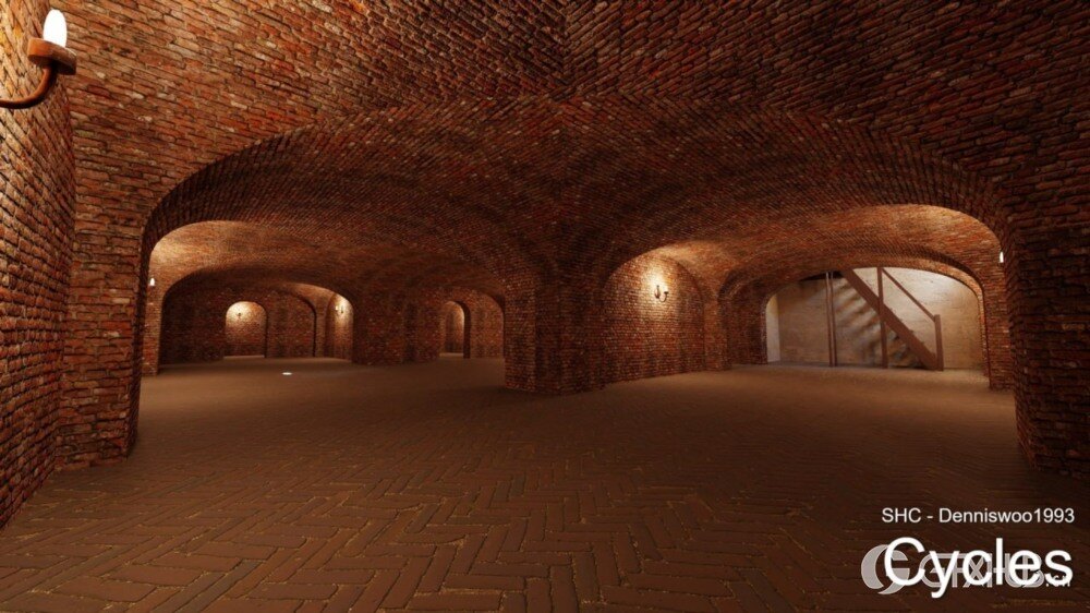 Blender Eevee 和 Cycles 的经典庄园/城堡/宅邸内部模型