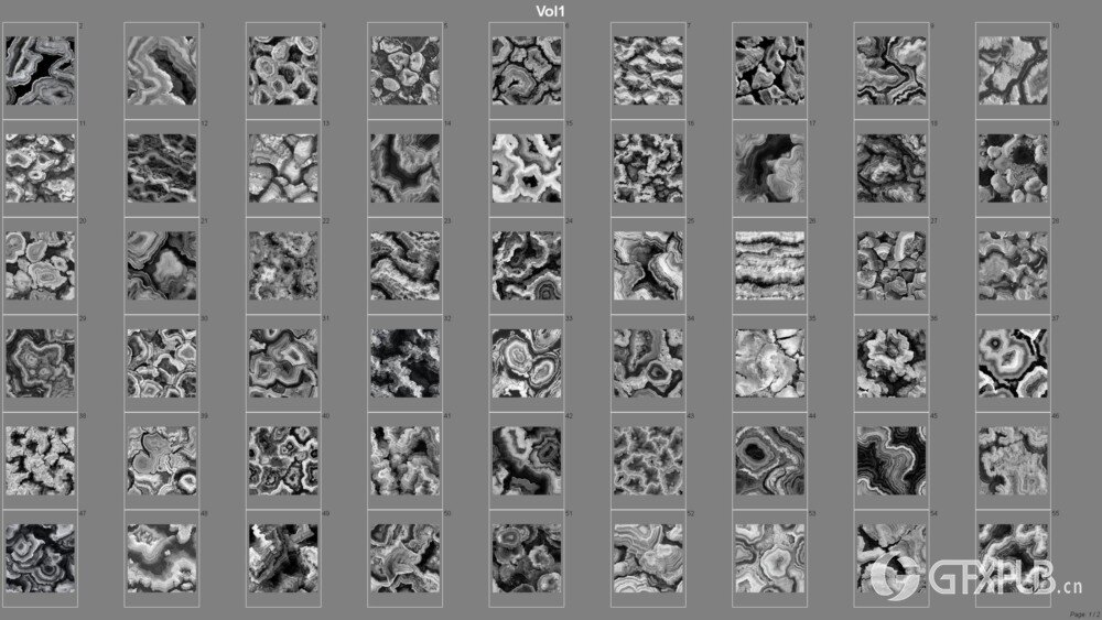 100个切片晶洞表面位移图 切割晶洞形态、水晶层和天然石脉