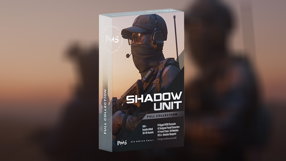 特种部队模块化英雄角色3D模型资产库 BigMediumSmall – Shadow Unit - GFXHUB