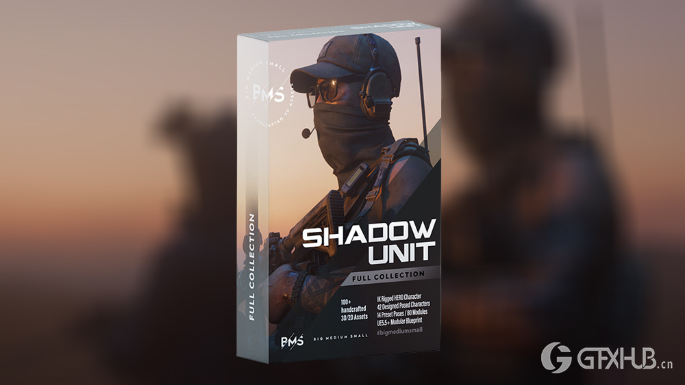 特种部队模块化英雄角色3D模型资产库 BigMediumSmall – Shadow Unit