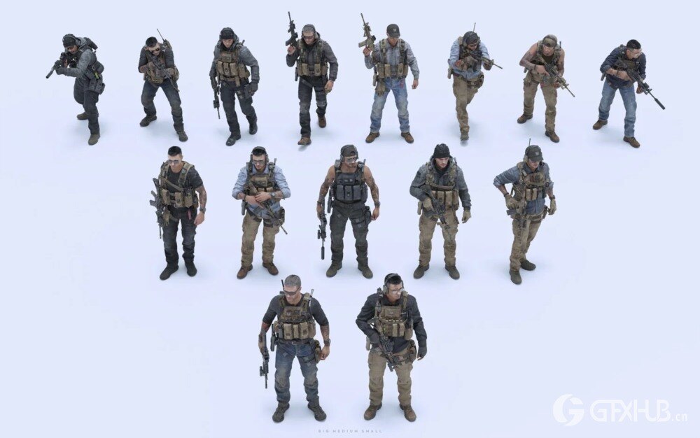 特种部队模块化英雄角色3D模型资产库 BigMediumSmall – Shadow Unit