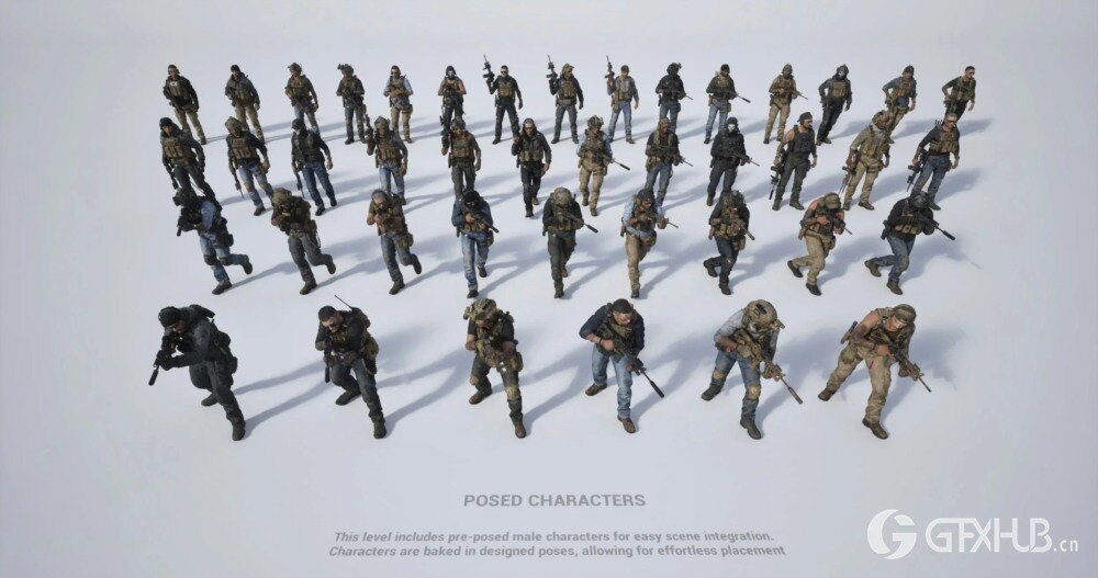 特种部队模块化英雄角色3D模型资产库 BigMediumSmall – Shadow Unit