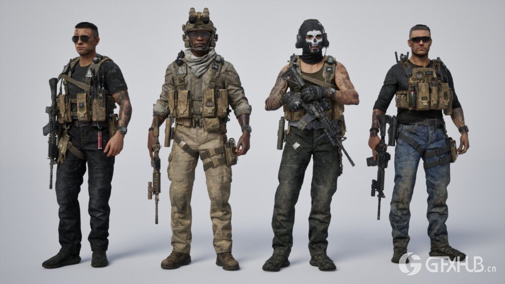 特种部队模块化英雄角色3D模型资产库 BigMediumSmall – Shadow Unit