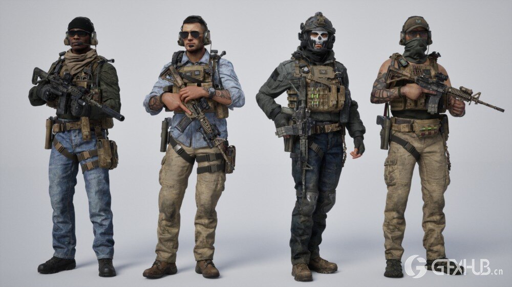 特种部队模块化英雄角色3D模型资产库 BigMediumSmall – Shadow Unit