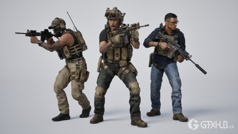 特种部队模块化英雄角色3D模型资产库 BigMediumSmall – Shadow Unit