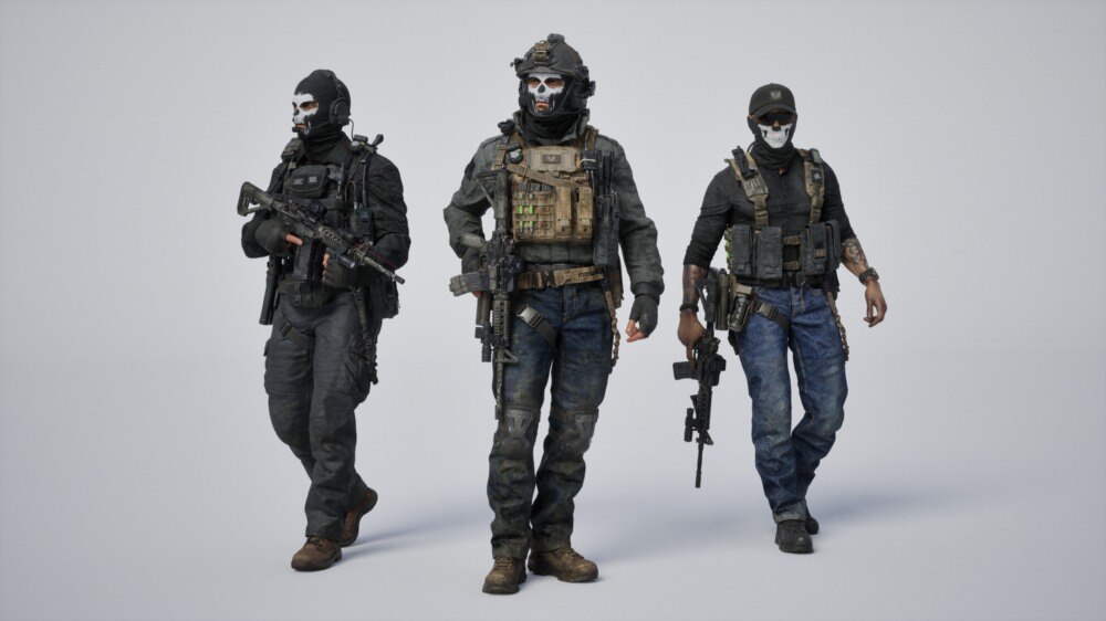 特种部队模块化英雄角色3D模型资产库 BigMediumSmall – Shadow Unit - GFXHUB