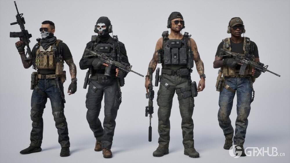 特种部队模块化英雄角色3D模型资产库 BigMediumSmall – Shadow Unit