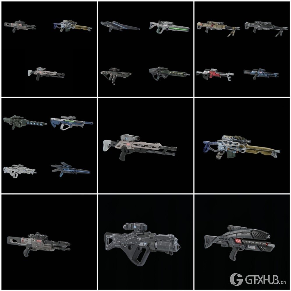 《质量效应：仙女座》 Blender 武器3D模型合集