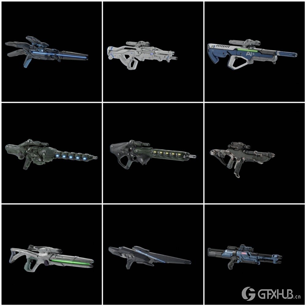 《质量效应：仙女座》 Blender 武器3D模型合集