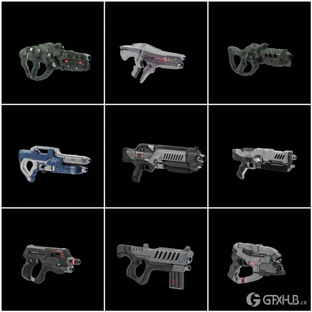 《质量效应：仙女座》 Blender 武器3D模型合集