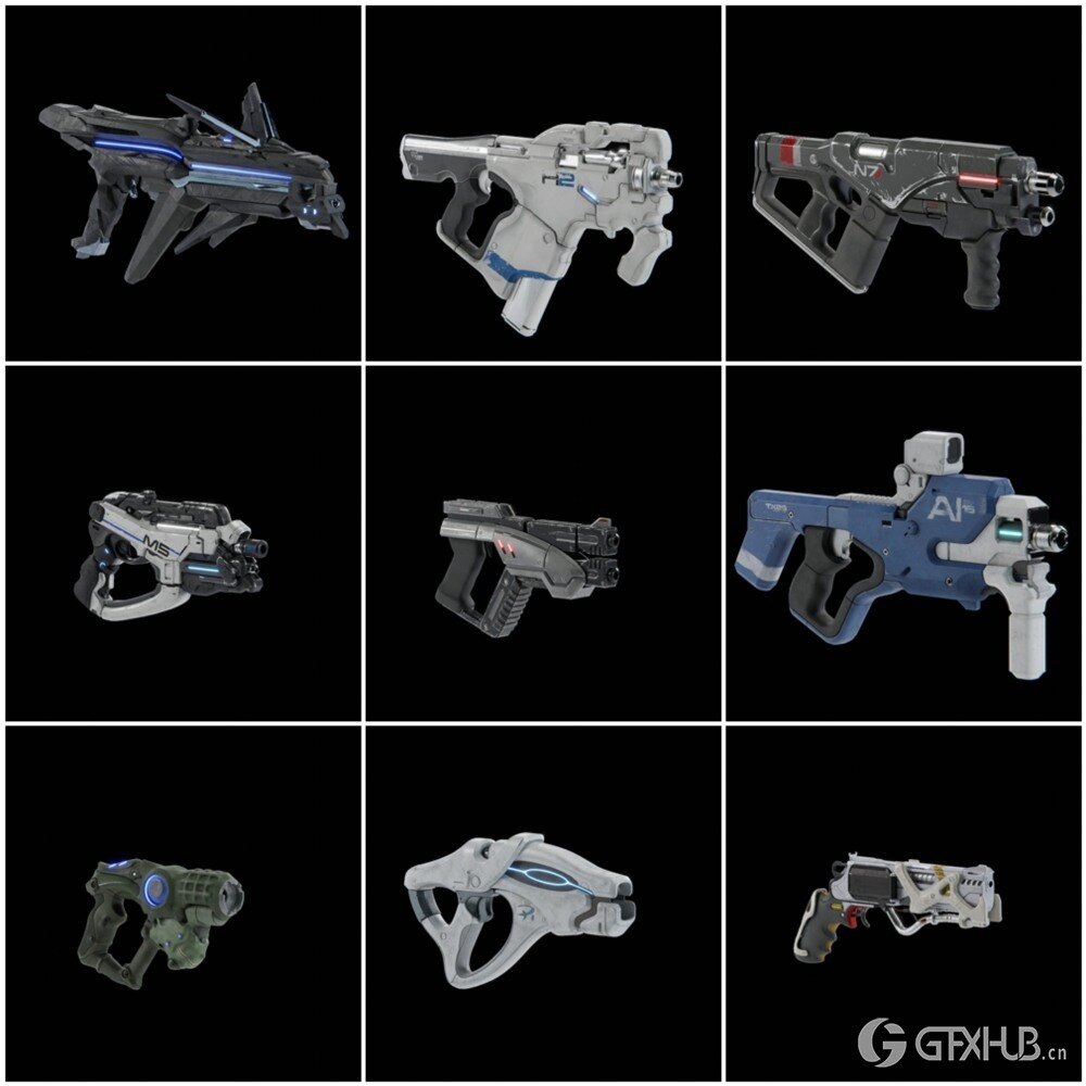 《质量效应：仙女座》 Blender 武器3D模型合集