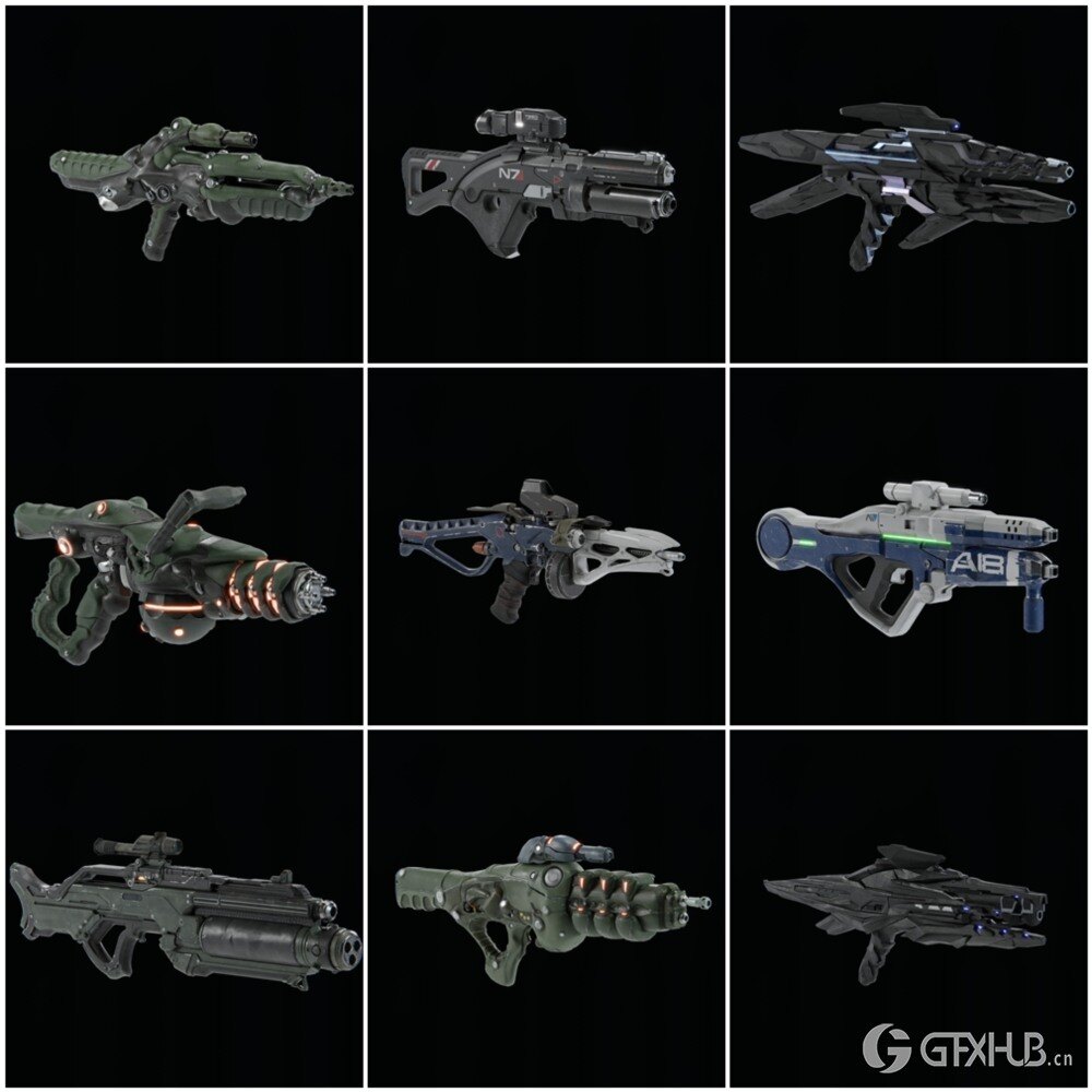 《质量效应：仙女座》 Blender 武器3D模型合集