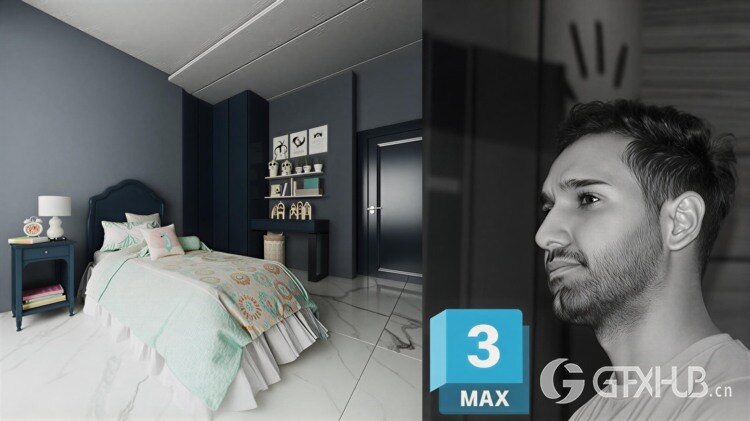 【中文字幕】3ds Max + V-Ray儿童房从零到最终渲染