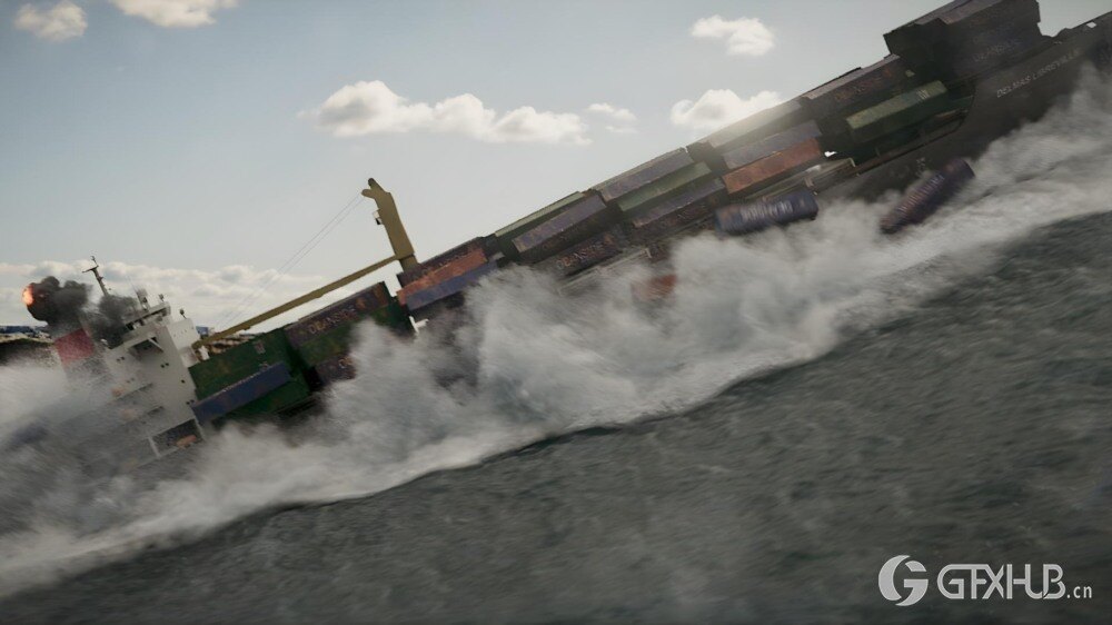 【中文字幕】Houdini 海洋特效模拟巨浪撞击货船教程