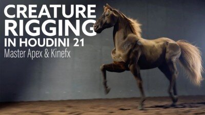 【中文字幕】Houdini 马匹生物绑定教程 Rebelway – Houdini Apex Kinefx