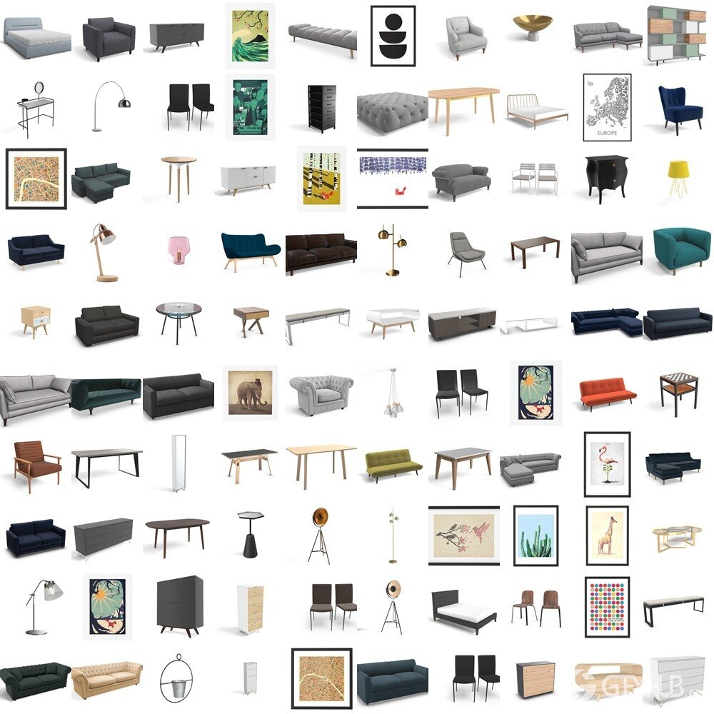 1500个家具三维模型 1500+ 3D-Models Bundle by Made.com
