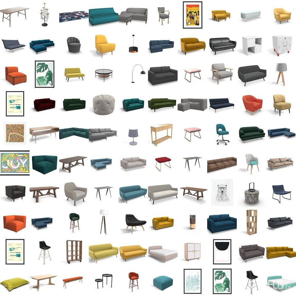 1500个家具三维模型 1500+ 3D-Models Bundle by Made.com
