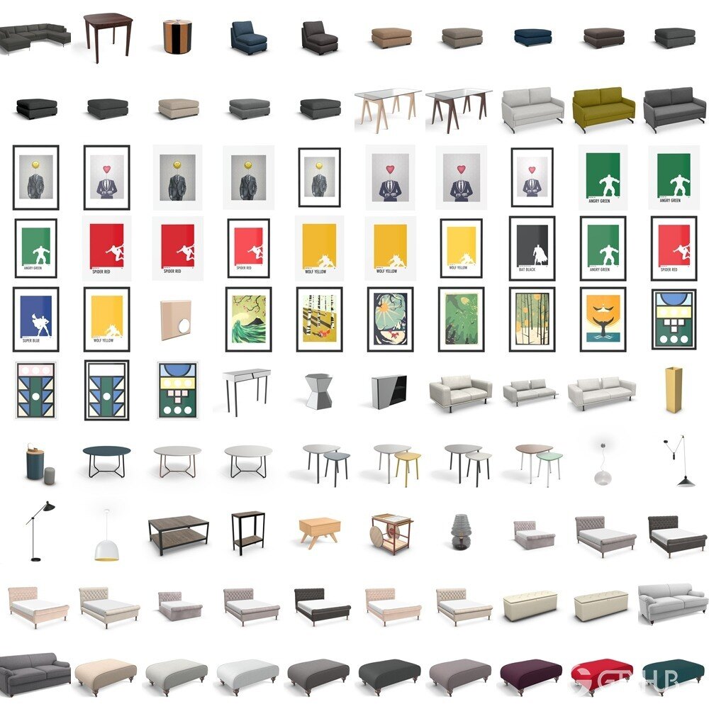 1500个家具三维模型 1500+ 3D-Models Bundle by Made.com