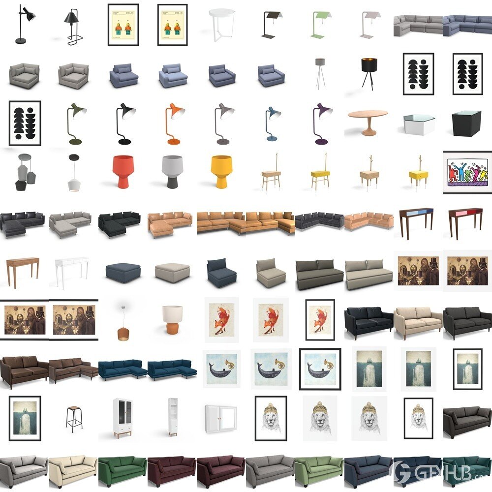 1500个家具三维模型 1500+ 3D-Models Bundle by Made.com