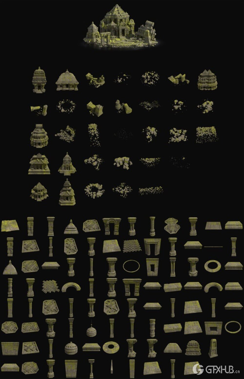 风格化建筑库500+精心制作的建筑资产合集