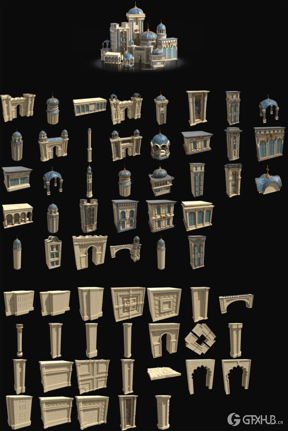 风格化建筑库500+精心制作的建筑资产合集