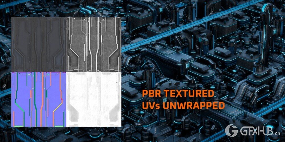 数据之城科幻建筑三维模型资产 Arclink City - Data Megapolis Kitbash Buildings