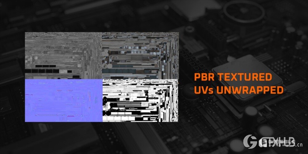 二进制帧计算机主板 - 抽象主板三维模型资产 Binary Frame Computer Mainboards