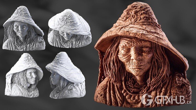 ZBrush 雕刻女巫角色教程 Sculpting a Witch Character in ZBrush