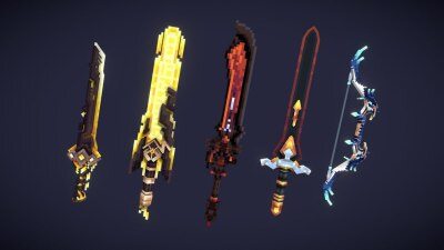 原神武器包 Blender 模型 Genshin Impact Weapon Pack