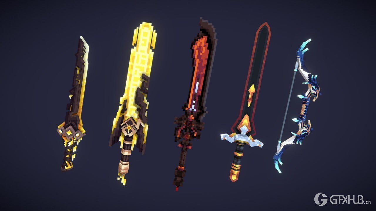 原神武器包 Blender 模型 Genshin Impact Weapon Pack