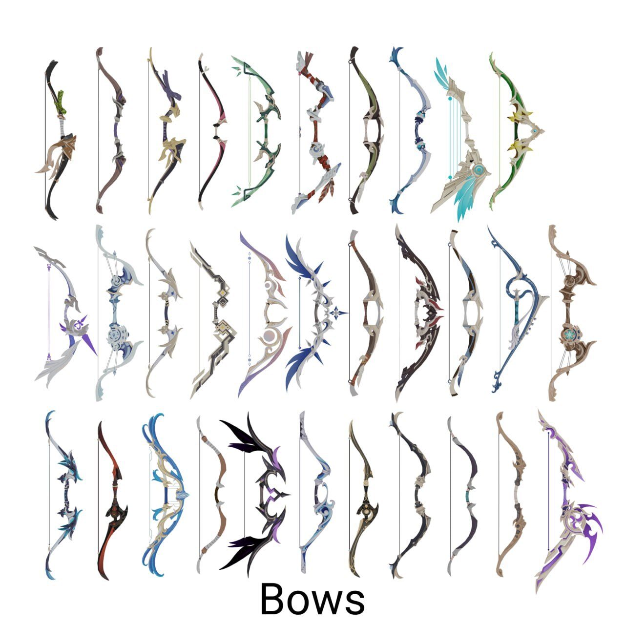 原神武器包 Blender 模型 Genshin Impact Weapon Pack