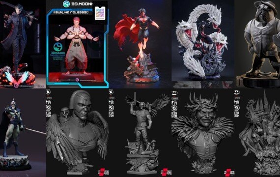 【2025精选】高精度3D打印角色模型合集 Vol.2｜90+ 影视/动漫/游戏角色雕像 · 含胸像、全身像 - GFXHUB
