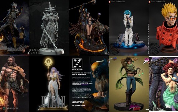【2025精选】高精度3D打印角色模型合集 Vol.2｜90+ 影视/动漫/游戏角色雕像 · 含胸像、全身像 - GFXHUB