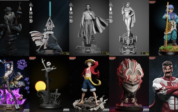 【2025精选】高精度3D打印角色模型合集 Vol.2｜90+ 影视/动漫/游戏角色雕像 · 含胸像、全身像 - GFXHUB