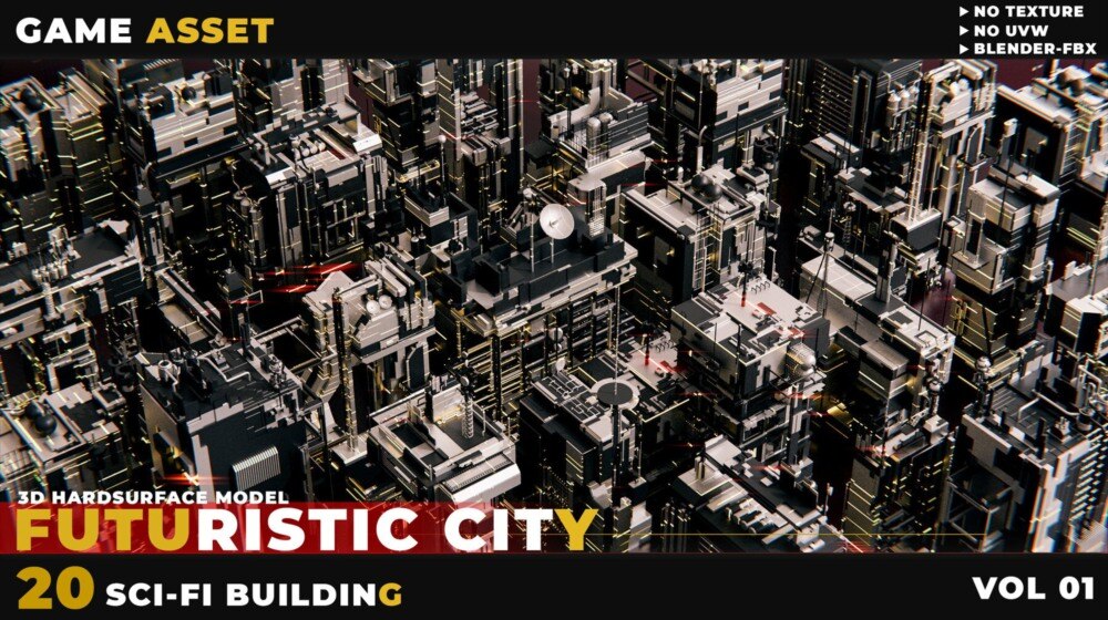【20个科幻建筑】未来城市模型合集 Vol.01 | 多格式3D模型包 - GFXHUB