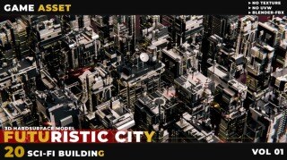 【20个科幻建筑】未来城市模型合集 Vol.01 | 多格式3D模型包