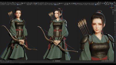 《弓箭手角色全流程建模教程》：Blender 3.0 完整角色制作流程