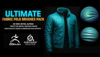 40款布料笔刷：张力、压缩与褶皱 – 3D角色服装设计必备素材