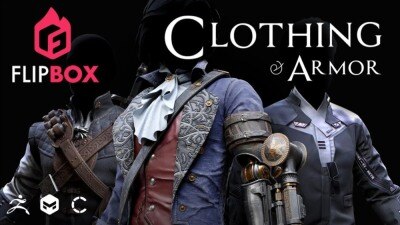 10套ZBrush/MD/Clo3D/SP角色护甲布料服装建模教程+工程文件 Clothing & Armor Tutorials FlipBox