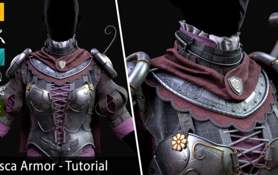 10套ZBrush/MD/Clo3D/SP角色护甲布料服装建模教程+工程文件 Clothing & Armor Tutorials FlipBox